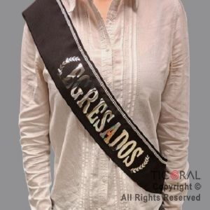 BANDA EGRESADOS METALIZADO PLATA CON GUARDA x 5 UNIDADES